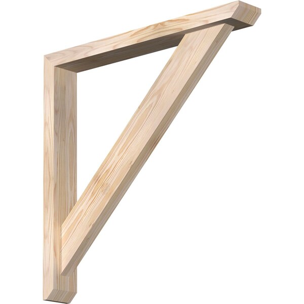 Ekena Millwork Traditional Slat Smooth Bracket w/ Offset Brace, Douglas Fir, 3 1/2"W x 26"D x 26"H BKT0402X26X26TRA06SDF - main